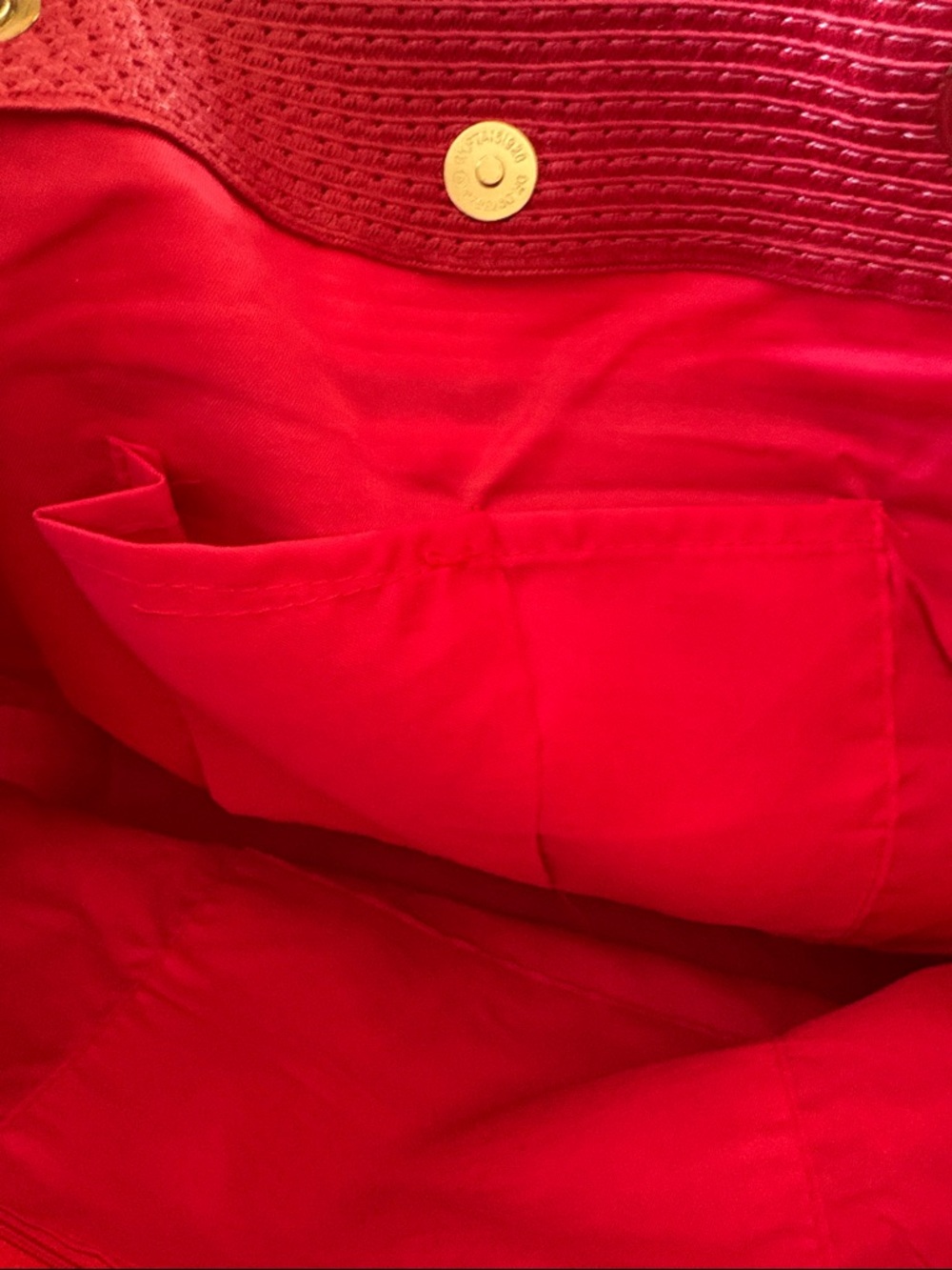 Striped Red & Navy Casual Women's Tote Bag - Picture 6 of 7